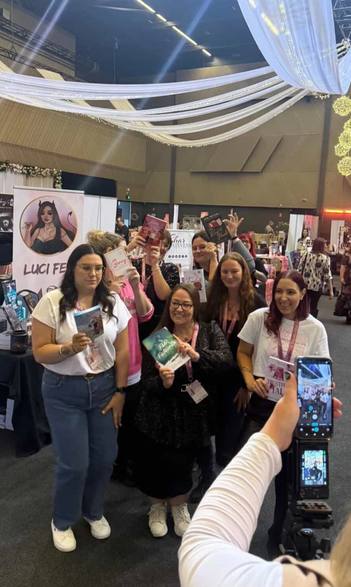 Christine and other authors at a book signing event in Adelaide, Australia 2026